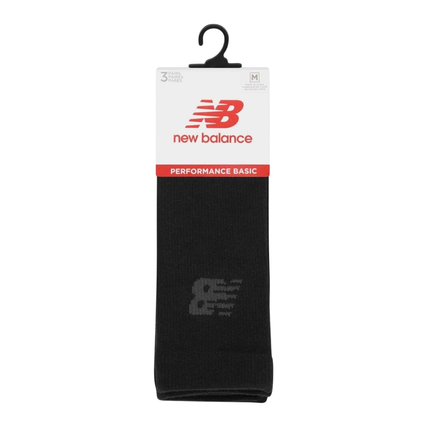 Black - Back - New Balance Unisex Adult Logo Crew Socks (Pack of 3)