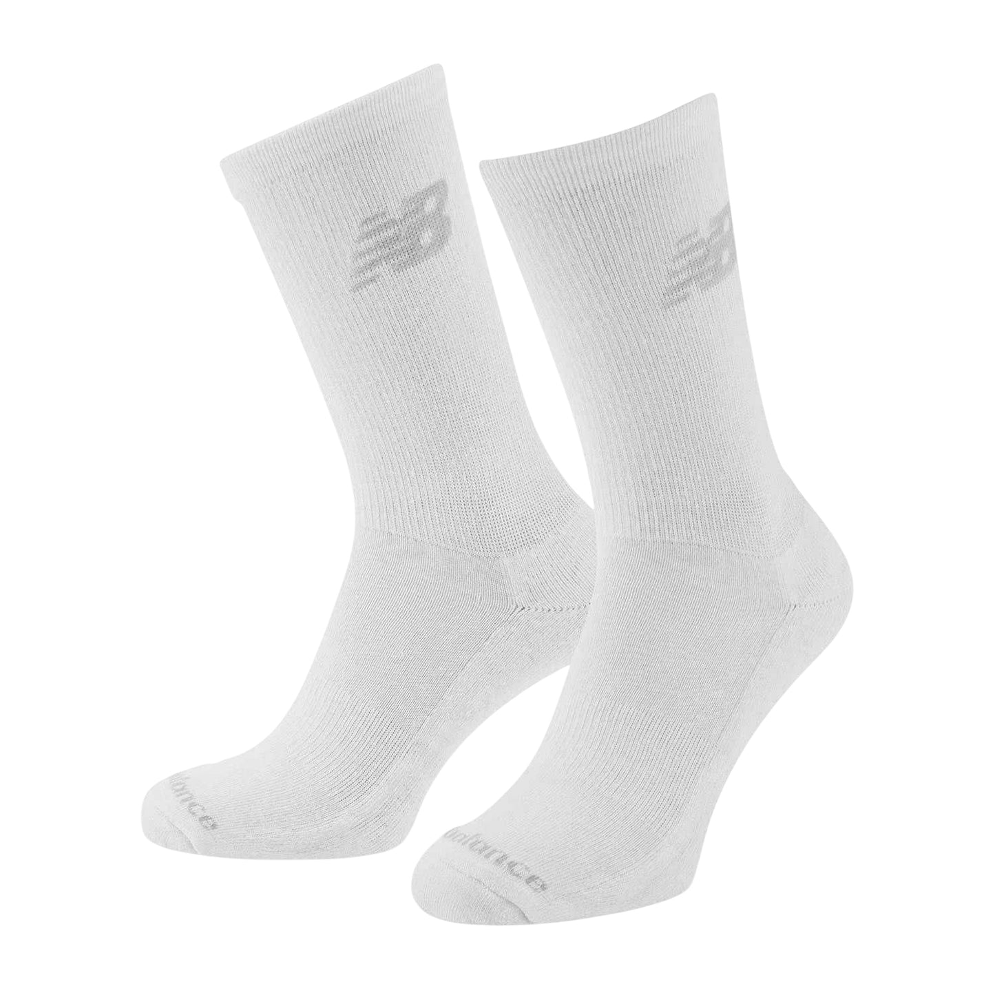 White - Back - New Balance Unisex Adult Logo Crew Socks (Pack of 3)