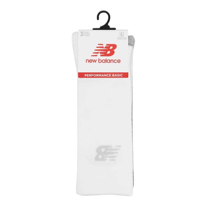 White-Multicoloured - Back - New Balance Unisex Adult Logo Crew Socks (Pack of 3)