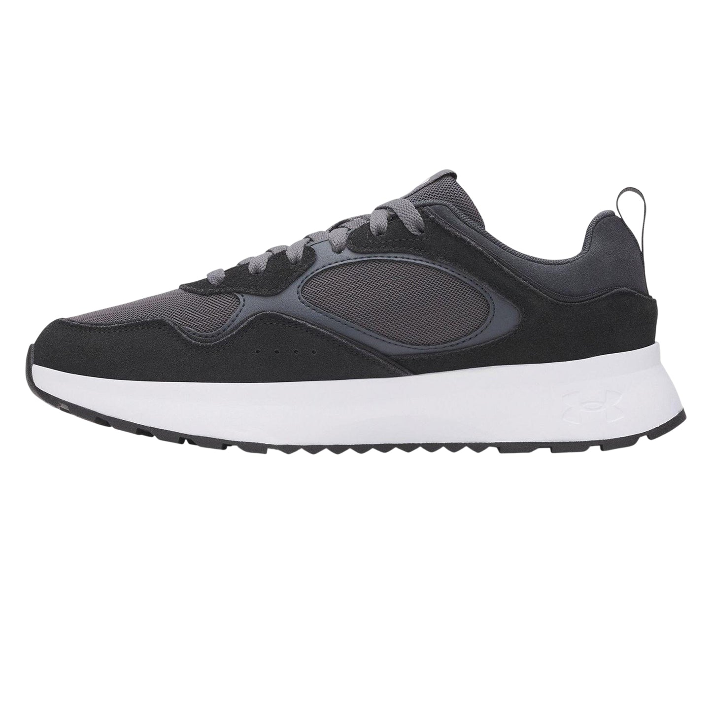 Black-Grey - Back - Under Armour Mens Suede Trainers