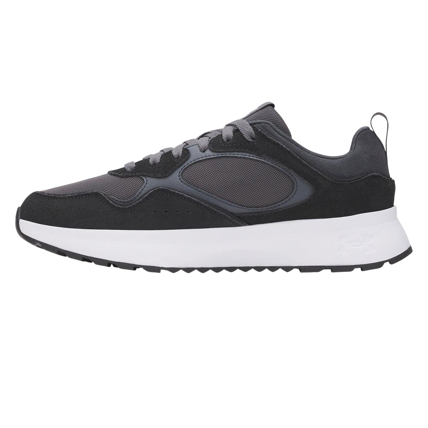 Black-Grey - Back - Under Armour Mens Suede Trainers