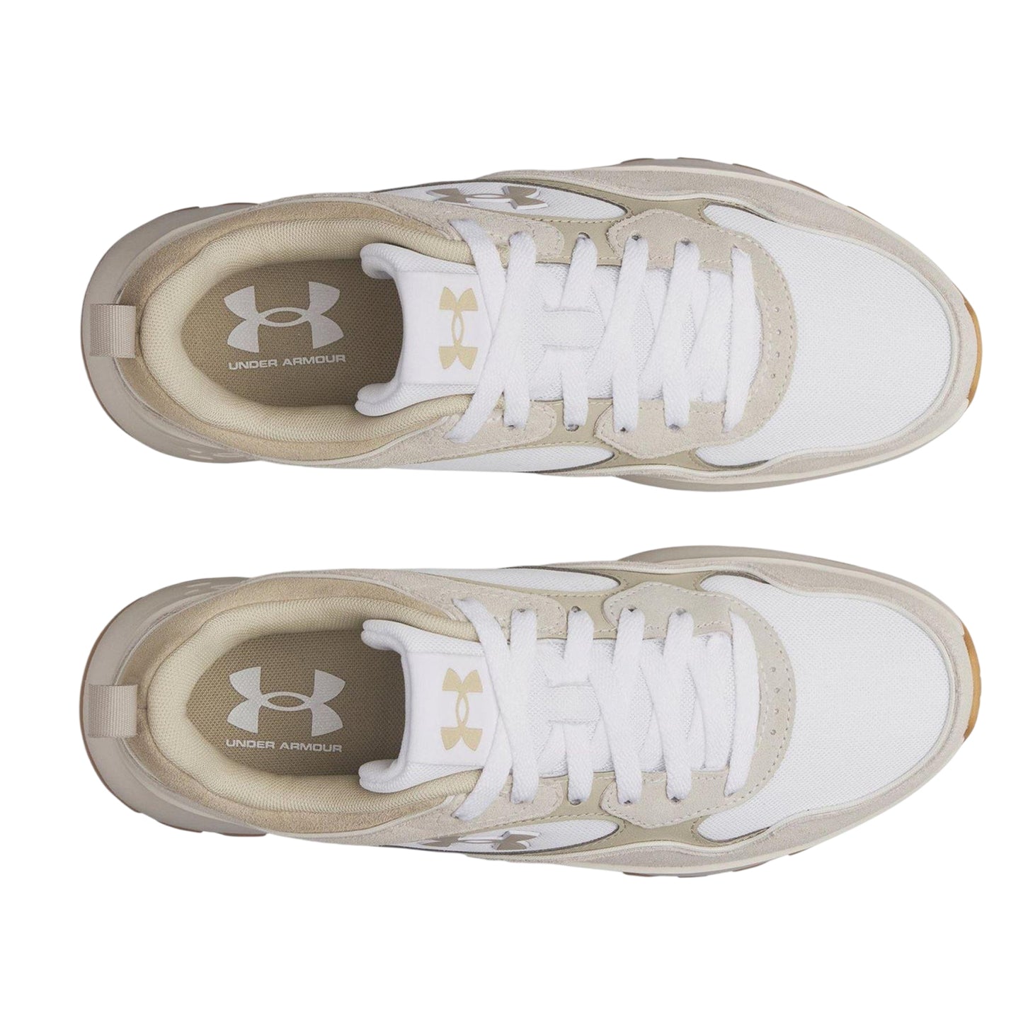 Desert-White - Side - Under Armour Mens Suede Trainers