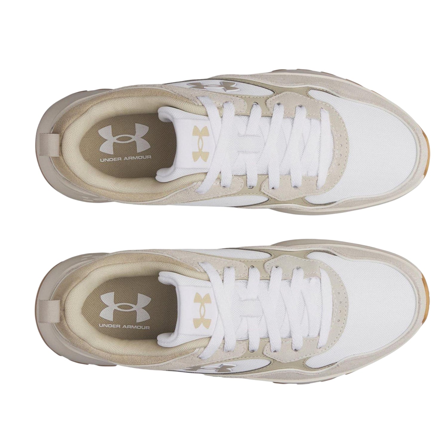 Desert-White - Side - Under Armour Mens Suede Trainers