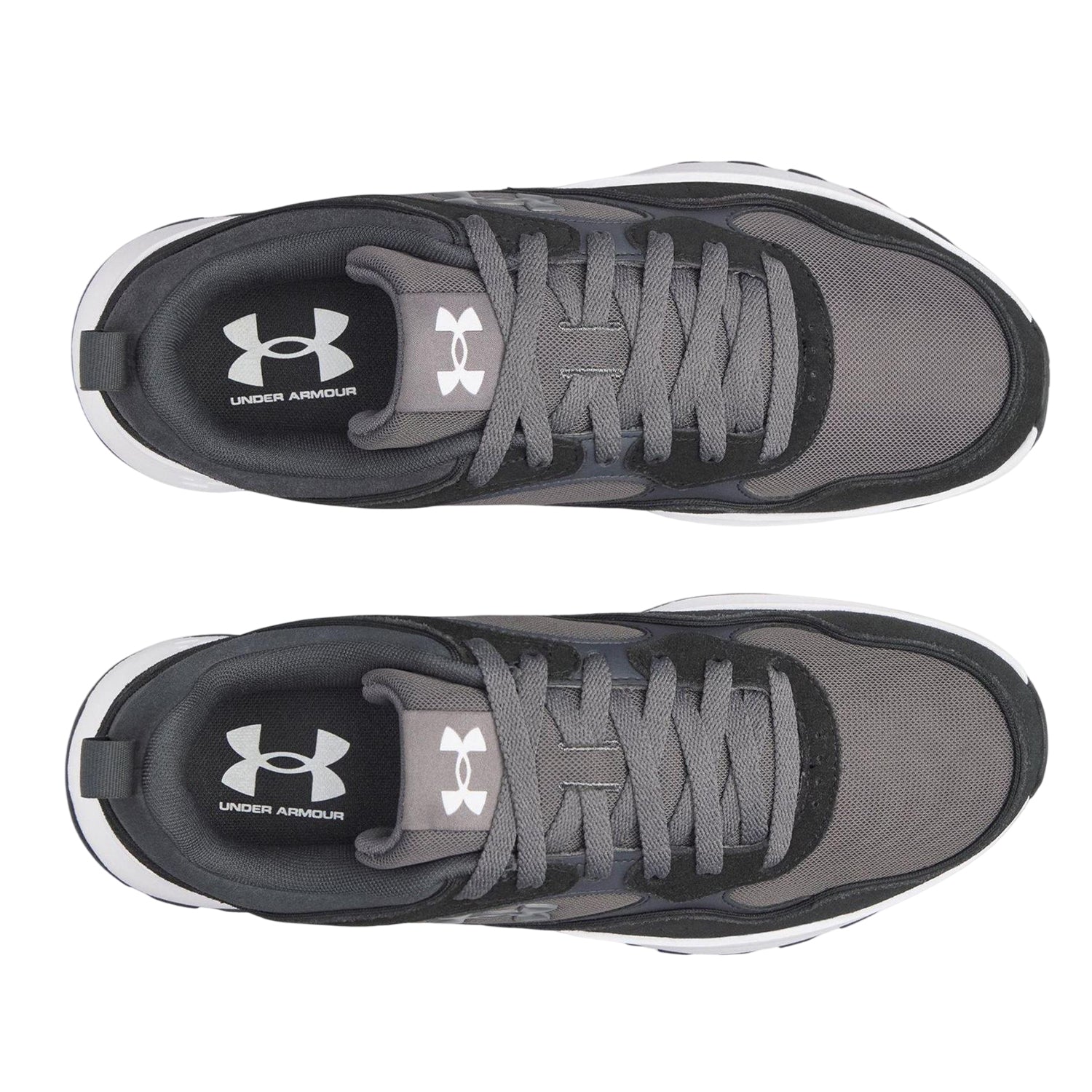 Black-Grey - Side - Under Armour Mens Suede Trainers