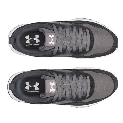 Black-Grey - Side - Under Armour Mens Suede Trainers