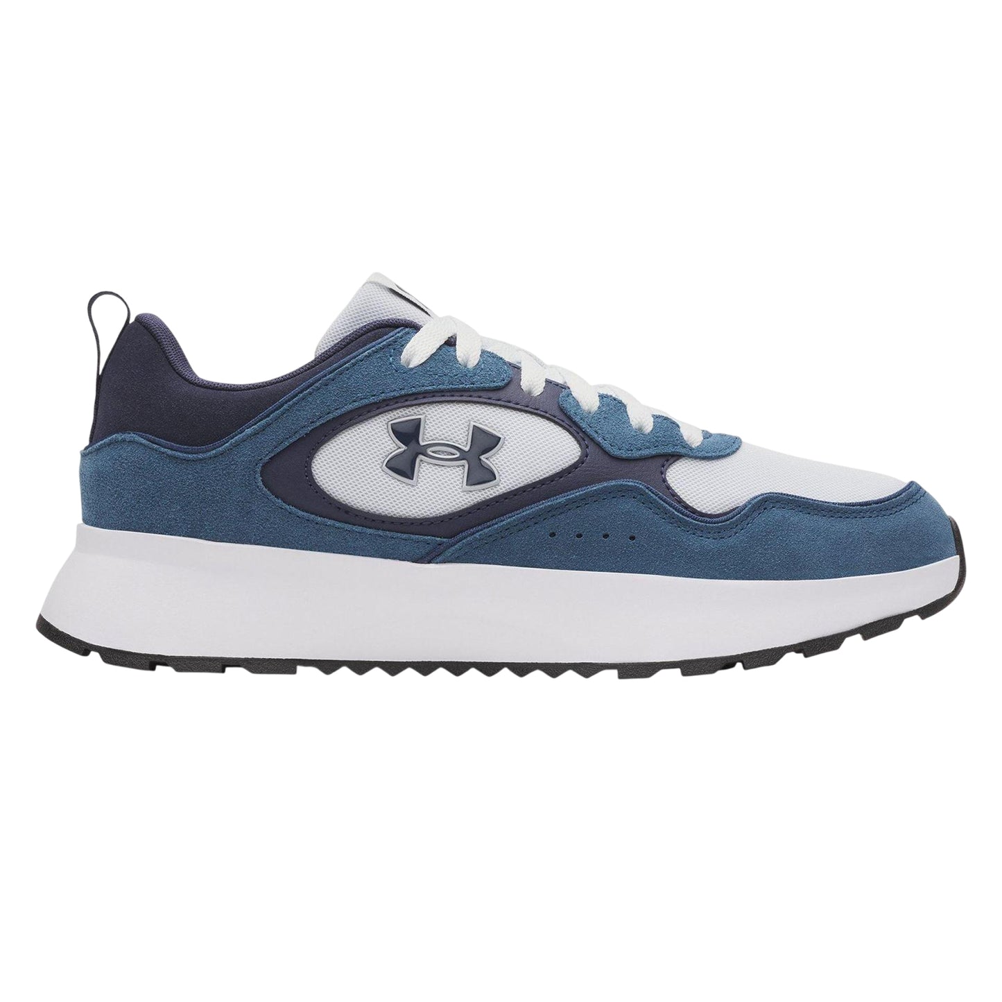 Blue-Grey-Navy - Front - Under Armour Mens Suede Trainers