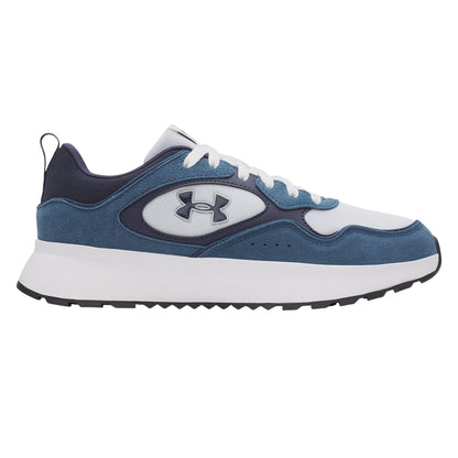 Blue-Grey-Navy - Front - Under Armour Mens Suede Trainers