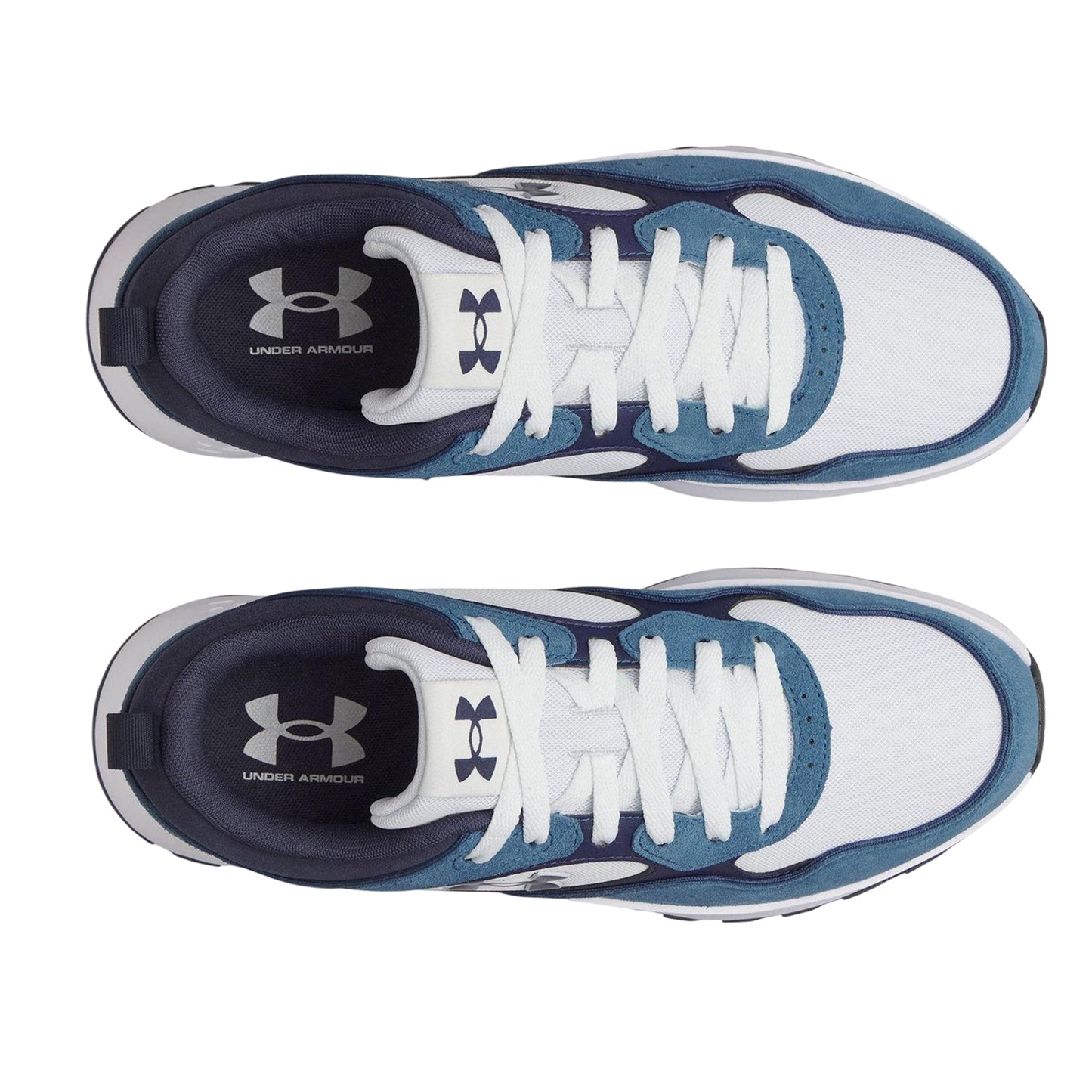 Blue-Grey-Navy - Side - Under Armour Mens Suede Trainers