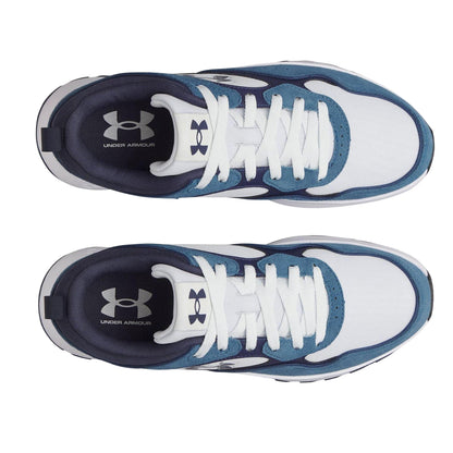 Blue-Grey-Navy - Side - Under Armour Mens Suede Trainers