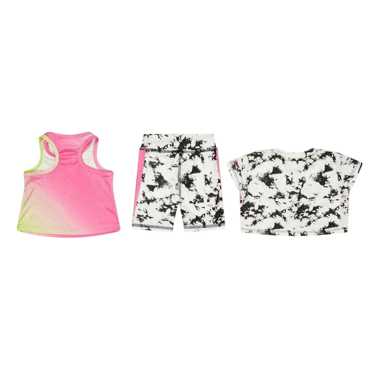 Black-White - Back - Reebok Childrens-Kids Logo Top & Bottom Set