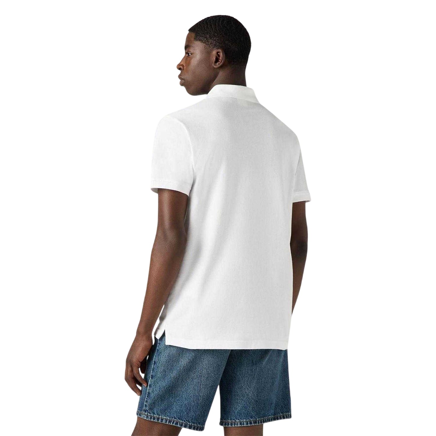 White - Back - Levis Mens Housemark Batwing Logo Polo Shirt