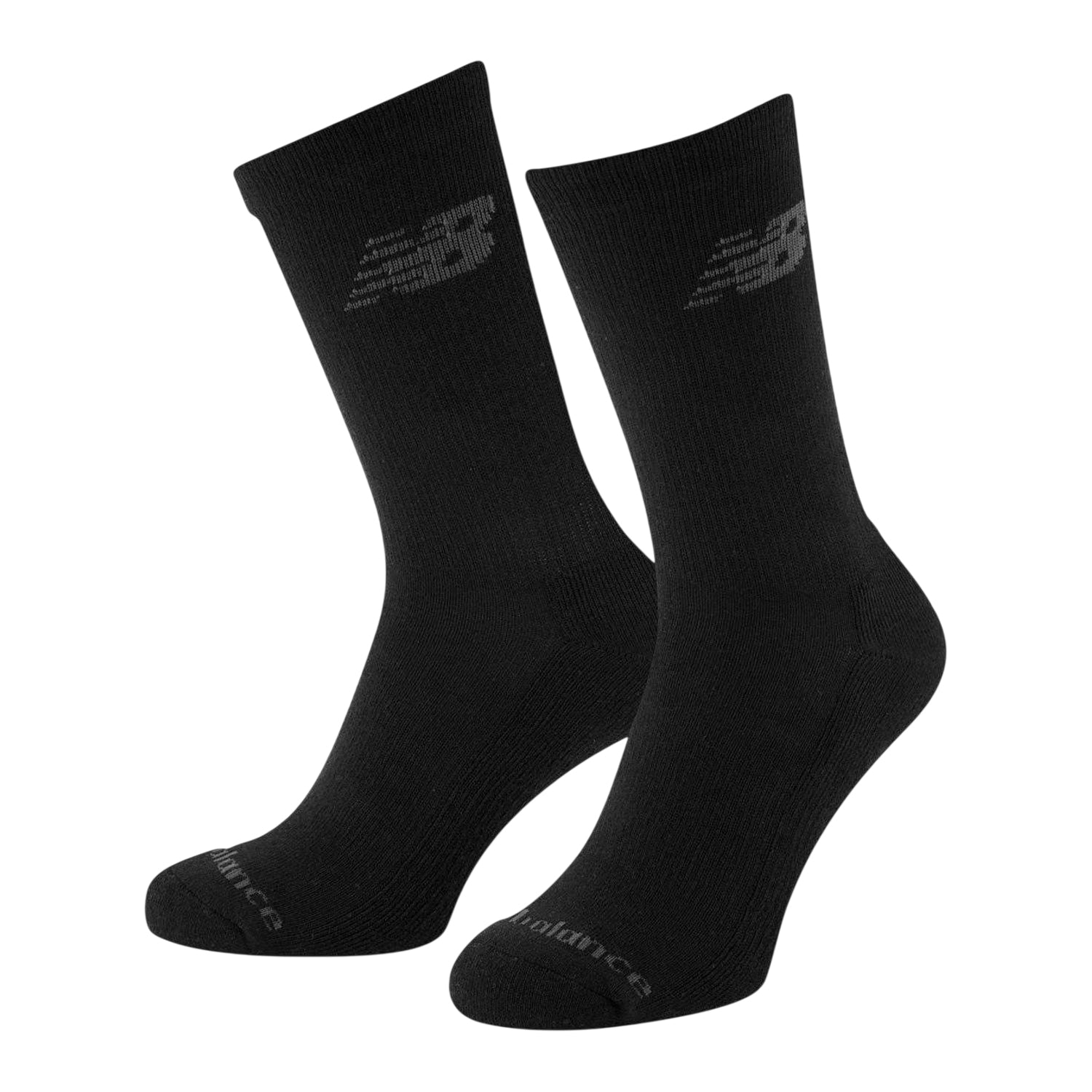 Black - Back - New Balance Childrens-Kids Crew Socks (Pack of 3)