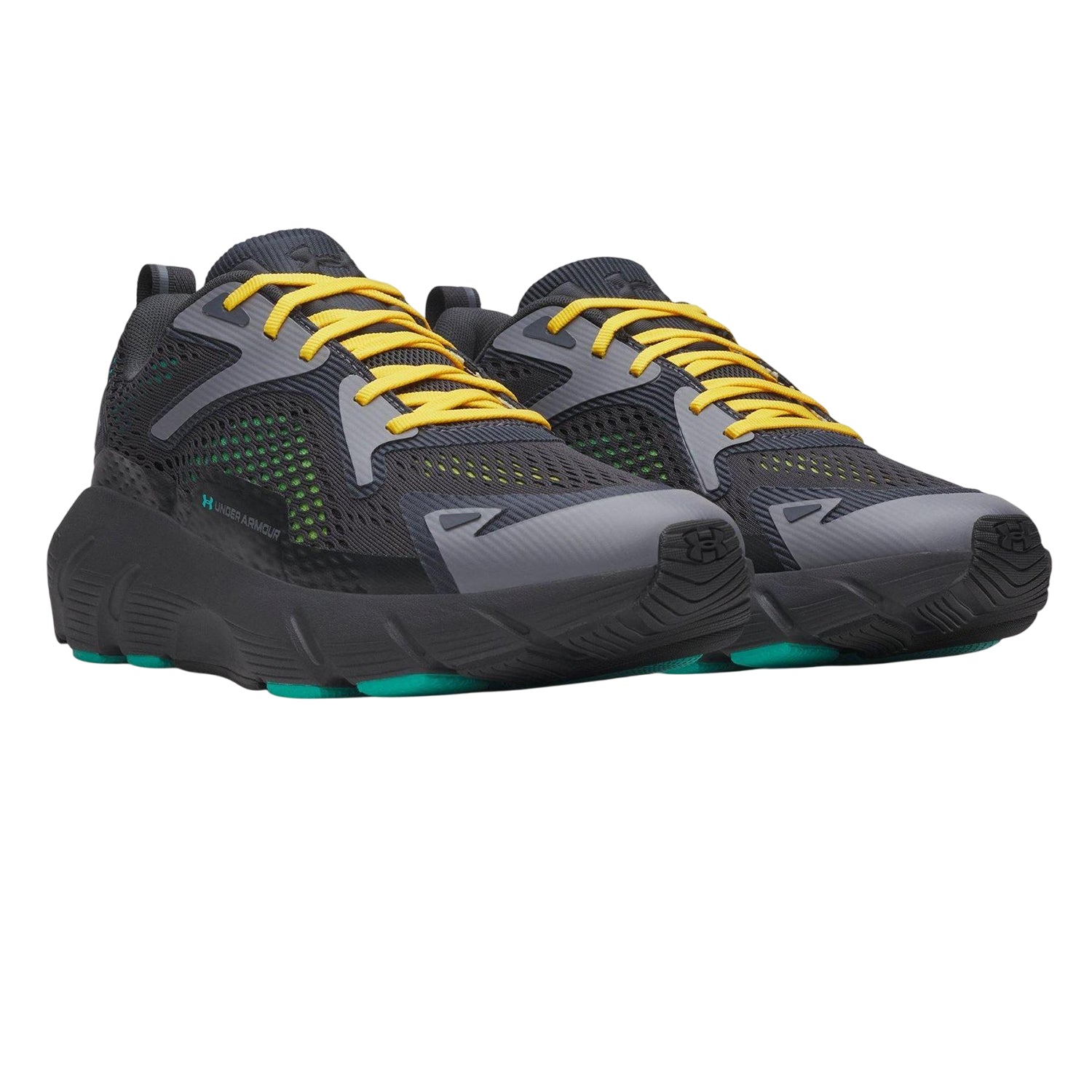 Anthracite-Green - Pack Shot - Under Armour Mens Gradient Trainers