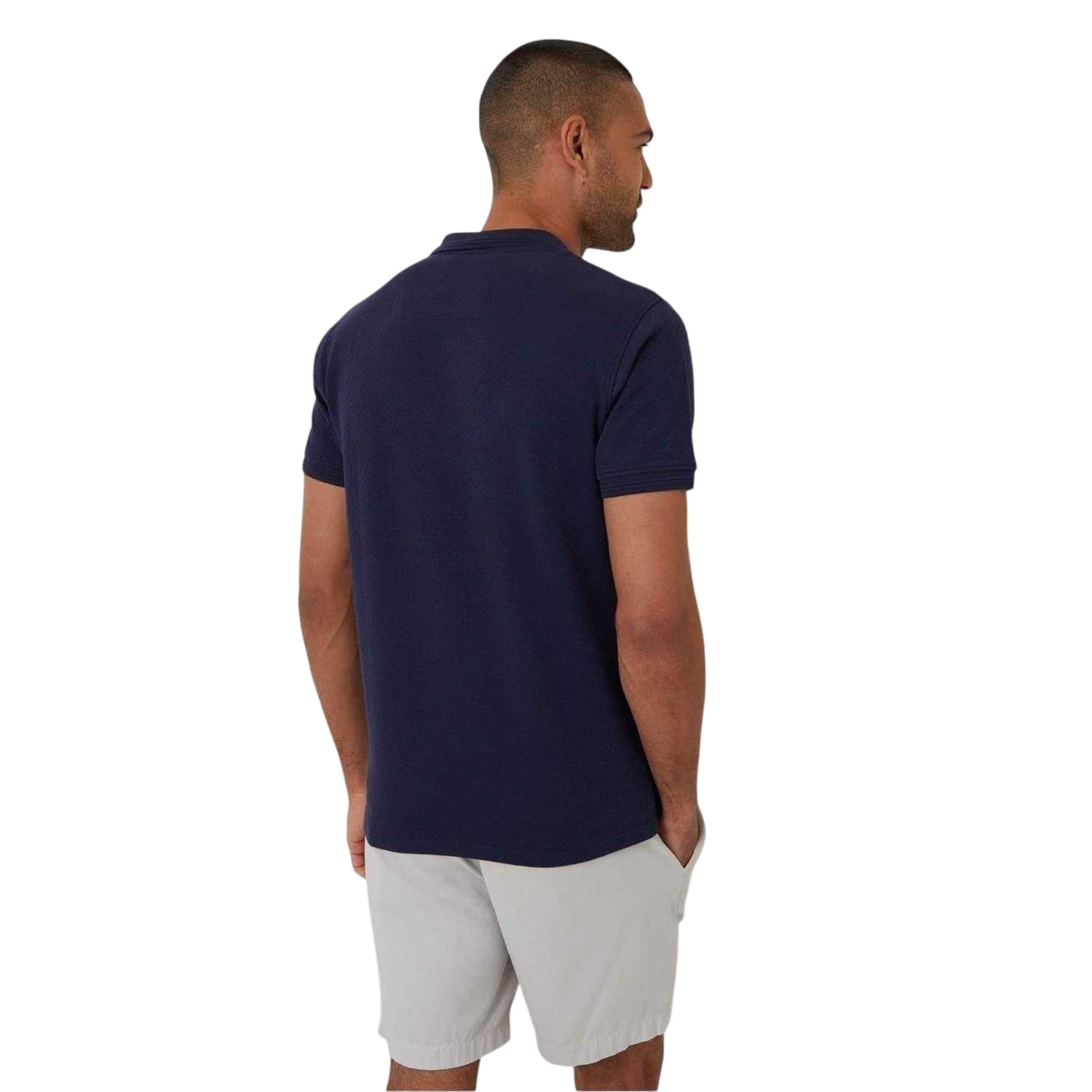 Navy - Back - Threadbare Mens Rocco Short-Sleeved Polo Shirt