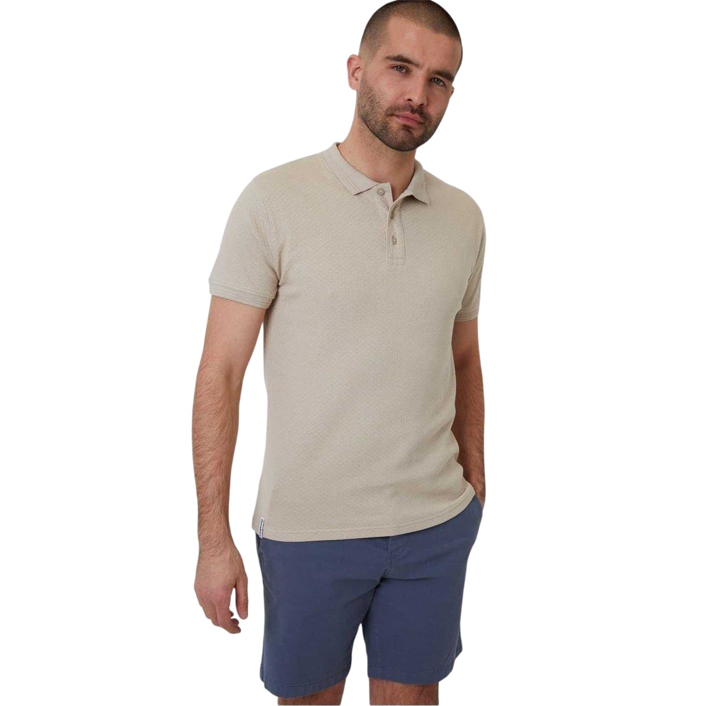 Stone - Front - Threadbare Mens Rocco Short-Sleeved Polo Shirt