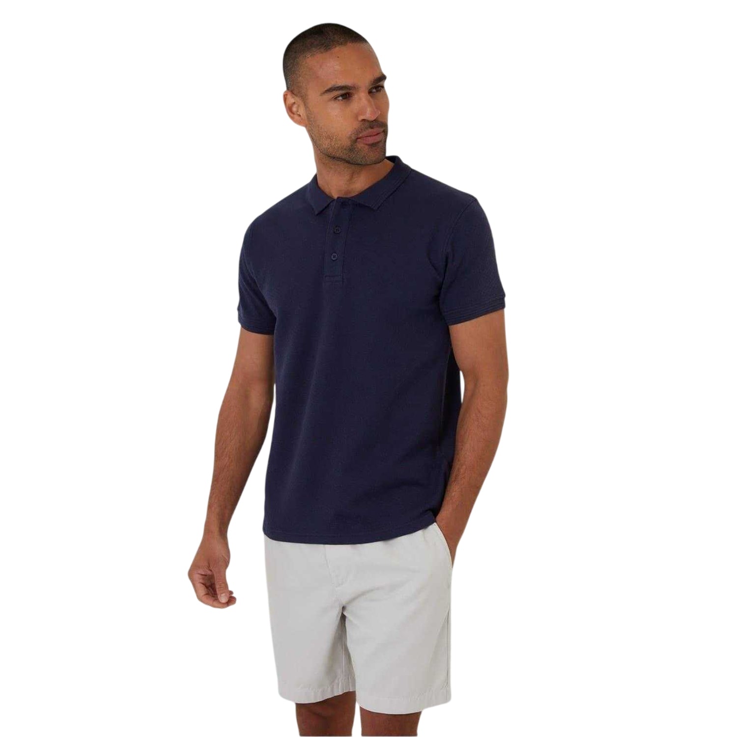 Navy - Front - Threadbare Mens Rocco Short-Sleeved Polo Shirt