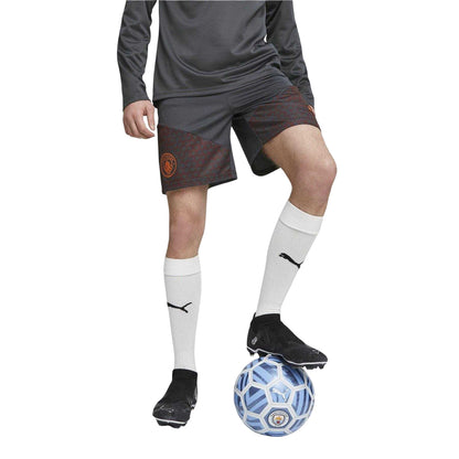 Grey - Side - Puma Mens Manchester City FC Football Shorts