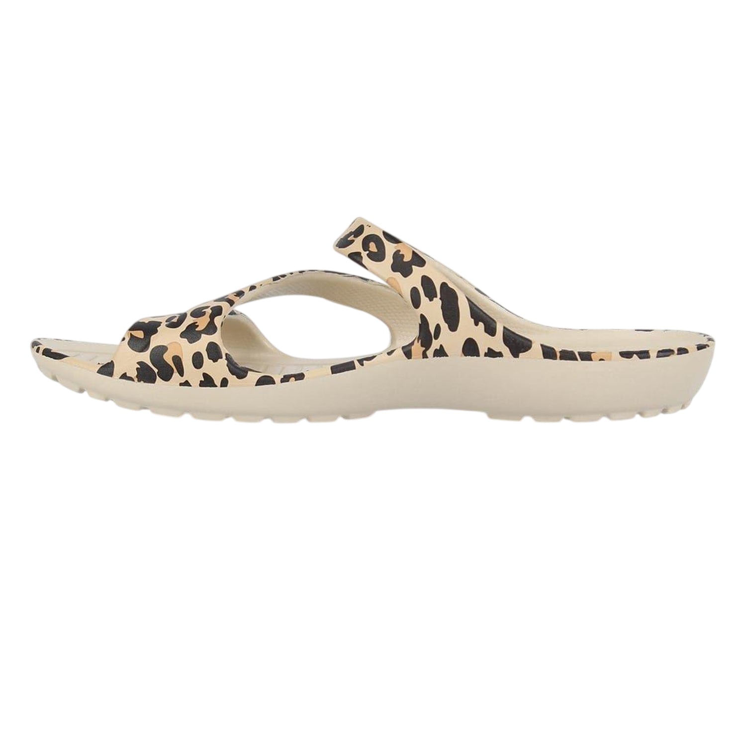 Beige-Black - Side - Hot Tuna Womens-Ladies Leopard Print Sandals