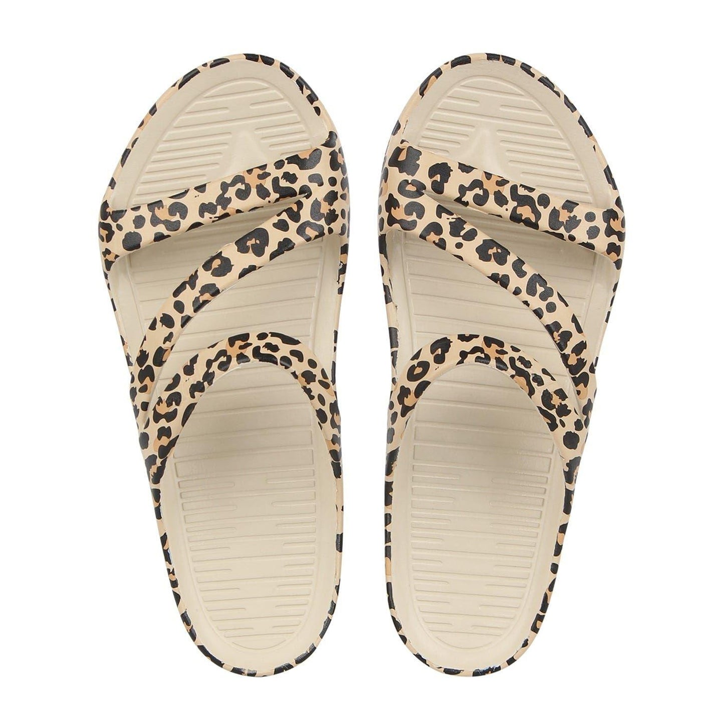 Beige-Black - Lifestyle - Hot Tuna Womens-Ladies Leopard Print Sandals