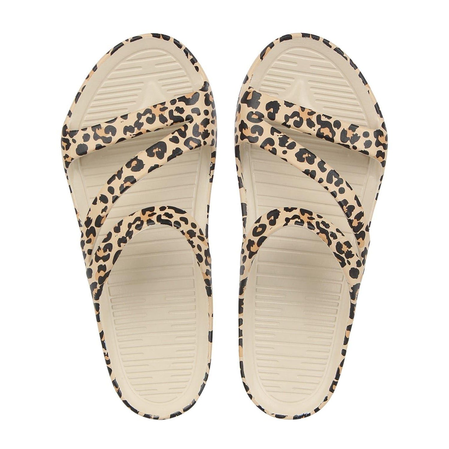 Beige-Black - Lifestyle - Hot Tuna Womens-Ladies Leopard Print Sandals