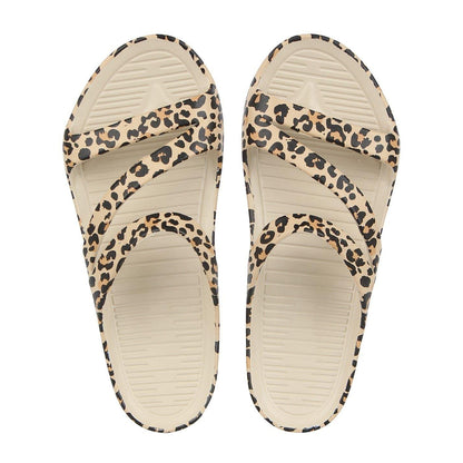 Beige-Black - Lifestyle - Hot Tuna Womens-Ladies Leopard Print Sandals