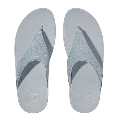 Blue - Side - FitFlop Womens-Ladies Shimmer Toe Post Wedge Sandals
