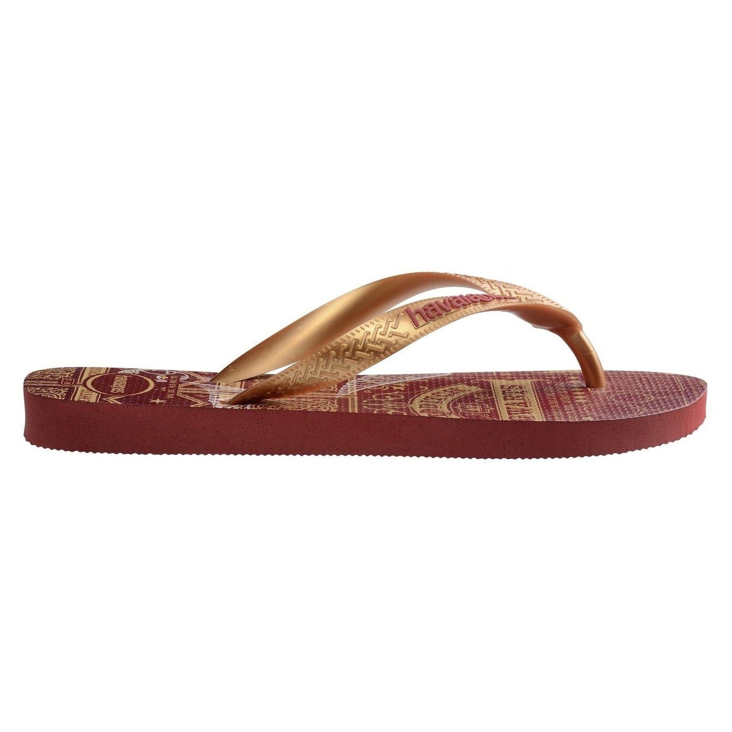 Mahogany - Front - Harry Potter Mens Hogwarts Graphic Print Flip Flops