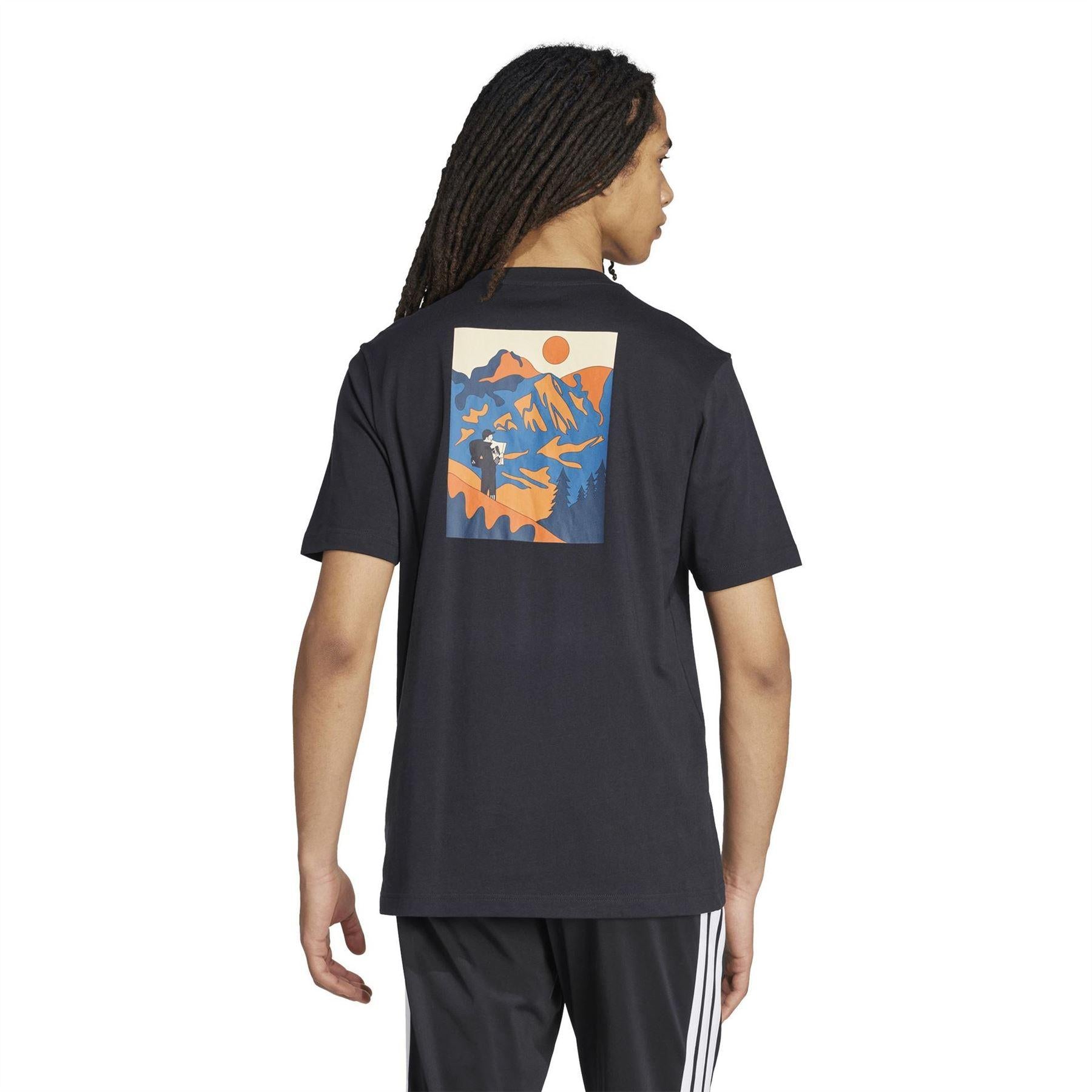 Blackberry - Back - Adidas Mens Logo Cotton T-Shirt