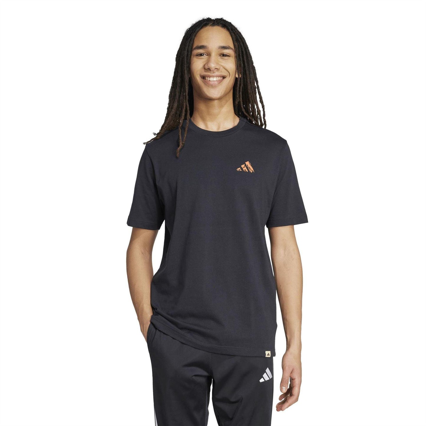 Blackberry - Side - Adidas Mens Logo Cotton T-Shirt
