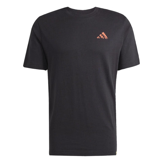 Blackberry - Front - Adidas Mens Logo Cotton T-Shirt