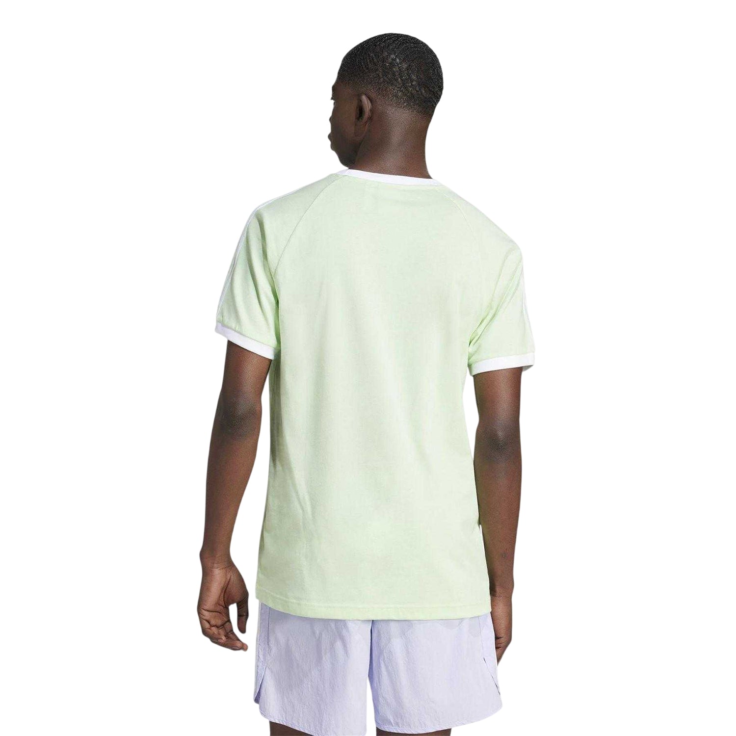 Green - Back - Adidas Mens 3 Stripes Crew Neck Regular T-Shirt