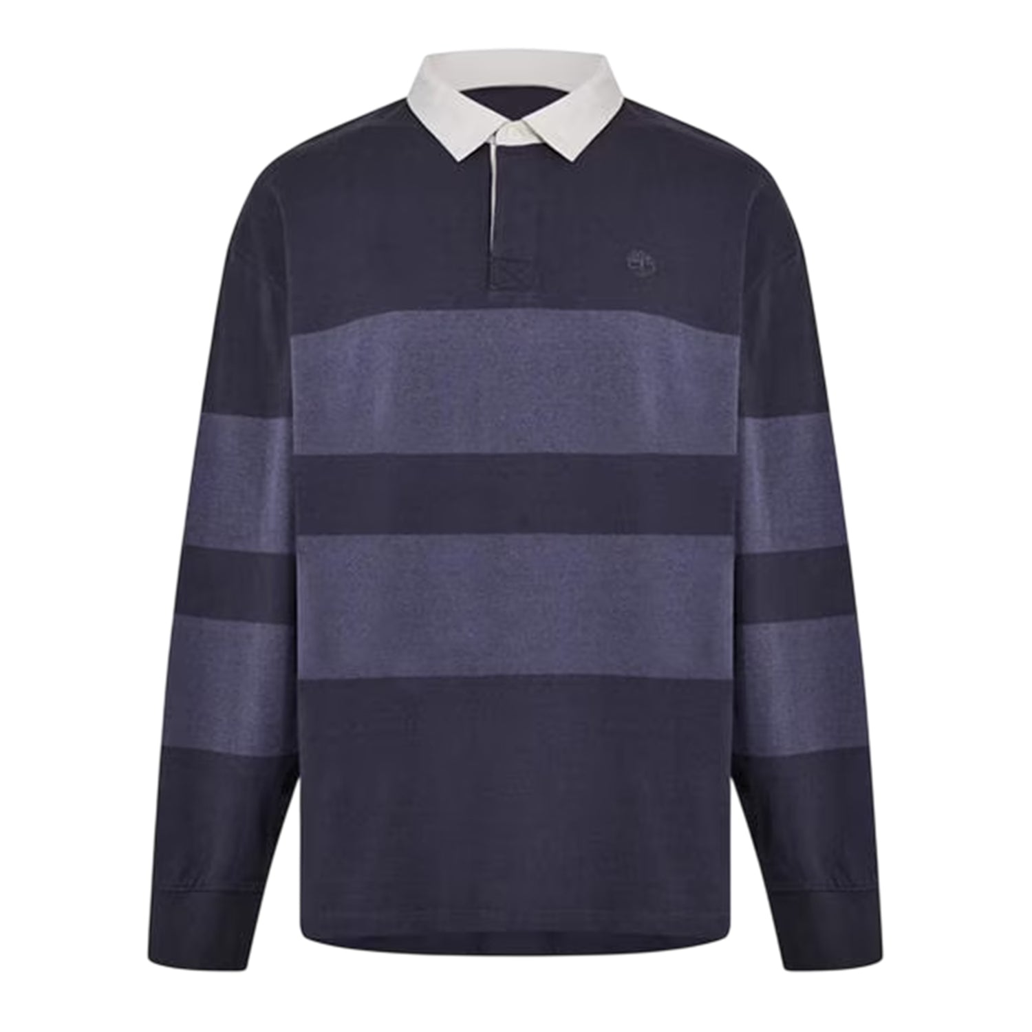 Black - Front - Timberland Mens Striped Long-Sleeved Rugby Polo Shirt