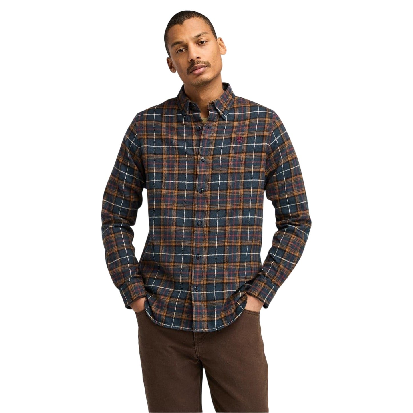 Dark Sapphire - Side - Timberland Mens Flannel Regular Shirt