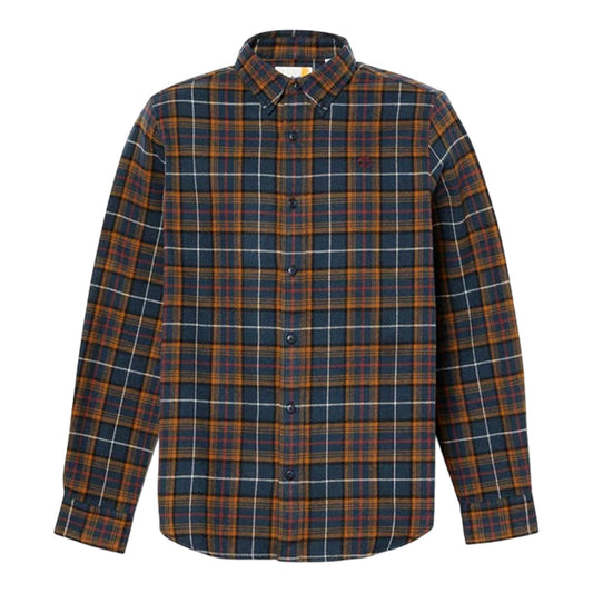 Dark Sapphire - Front - Timberland Mens Flannel Regular Shirt