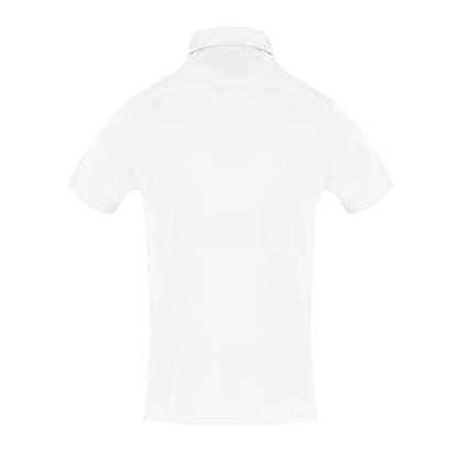 White - Back - Aquascutum Mens Logo Pique Polo Shirt