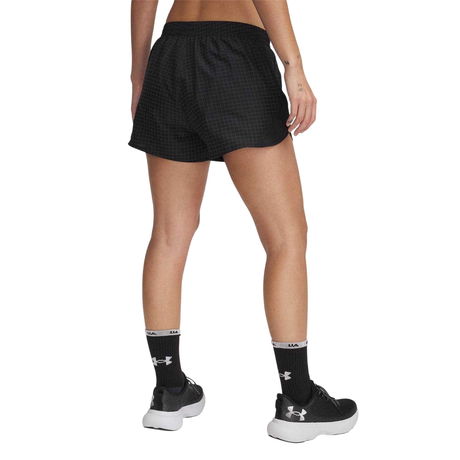 Black - Back - Under Armour Womens-Ladies Fly By Novelty Running Shorts