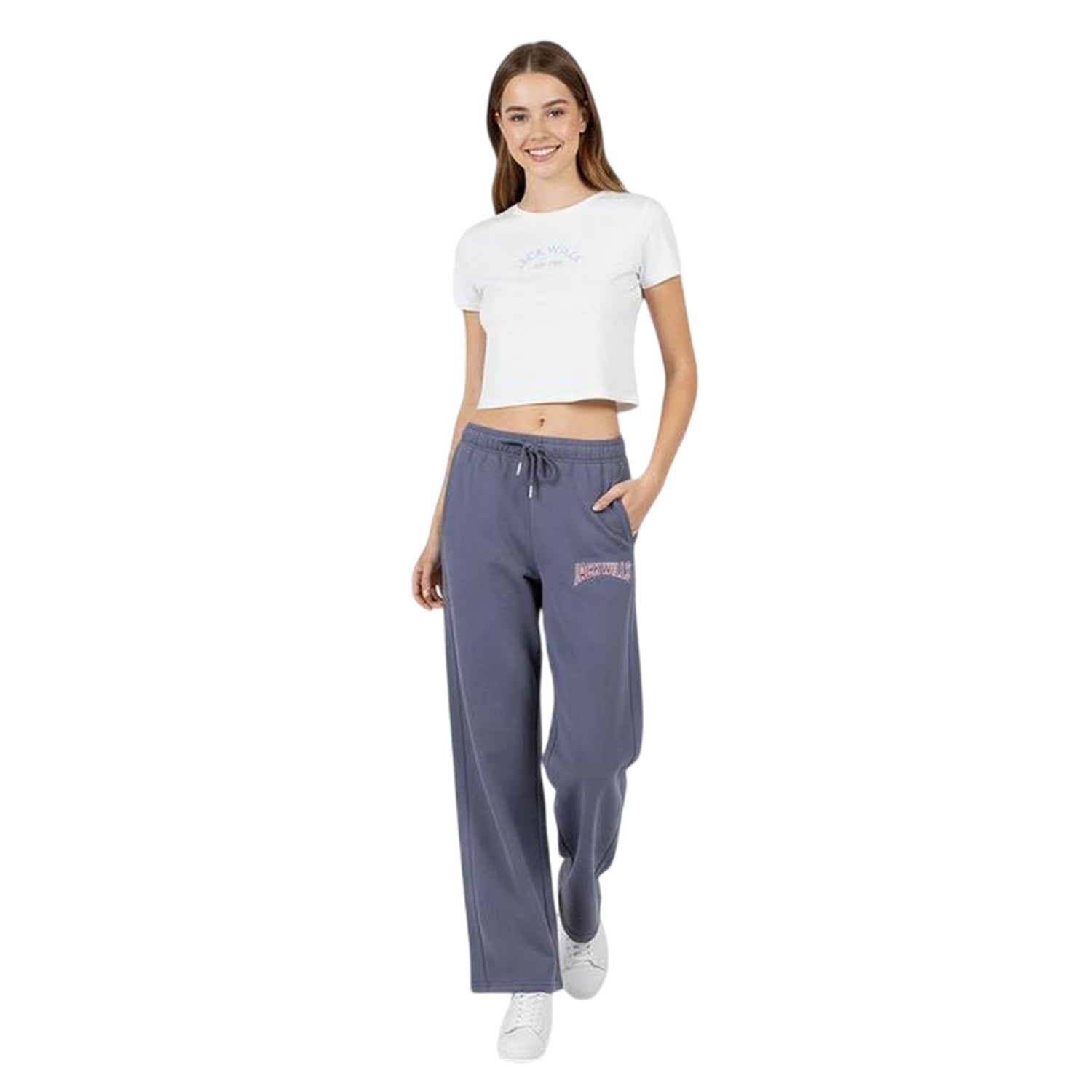 Navy - Side - Jack Wills Womens-Ladies Varsity Sweatpants