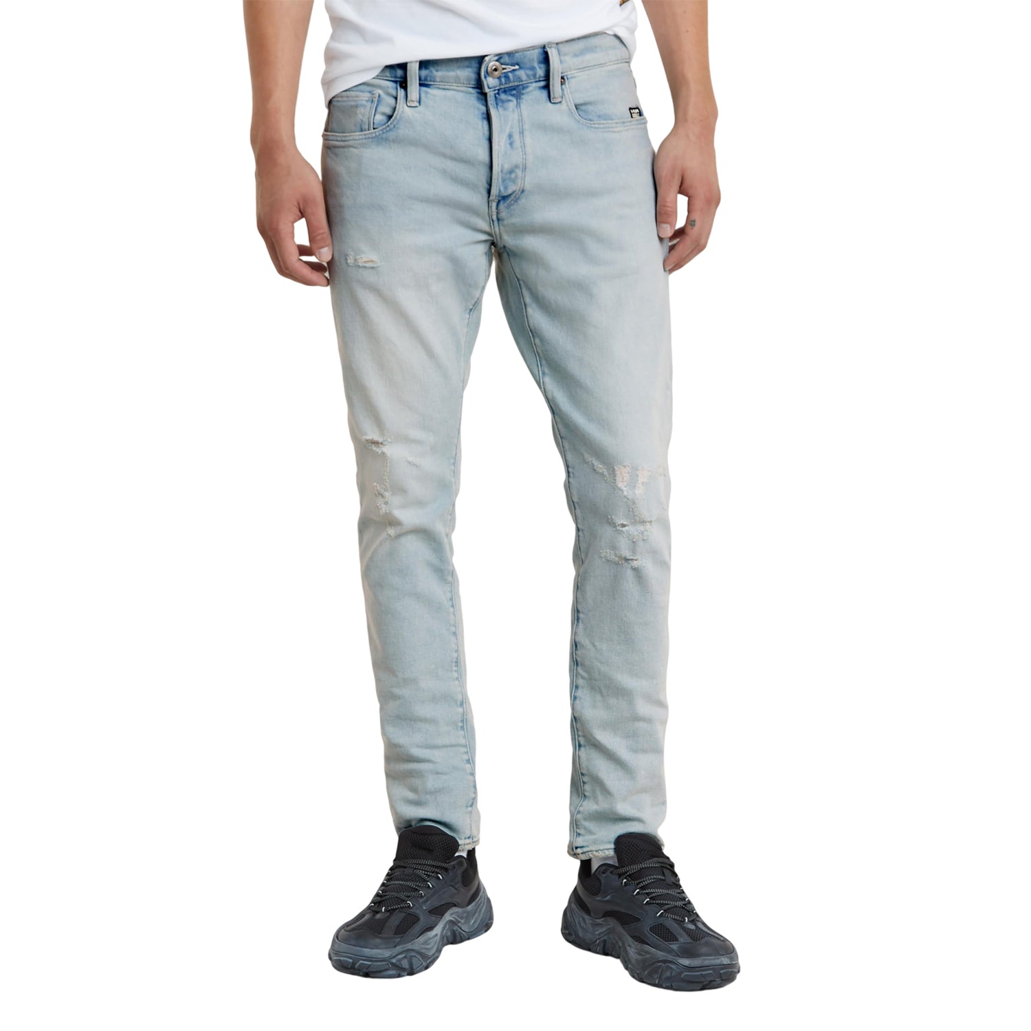 Light Black - Side - G-Star Mens 3301 Mid Rise Slim Jeans