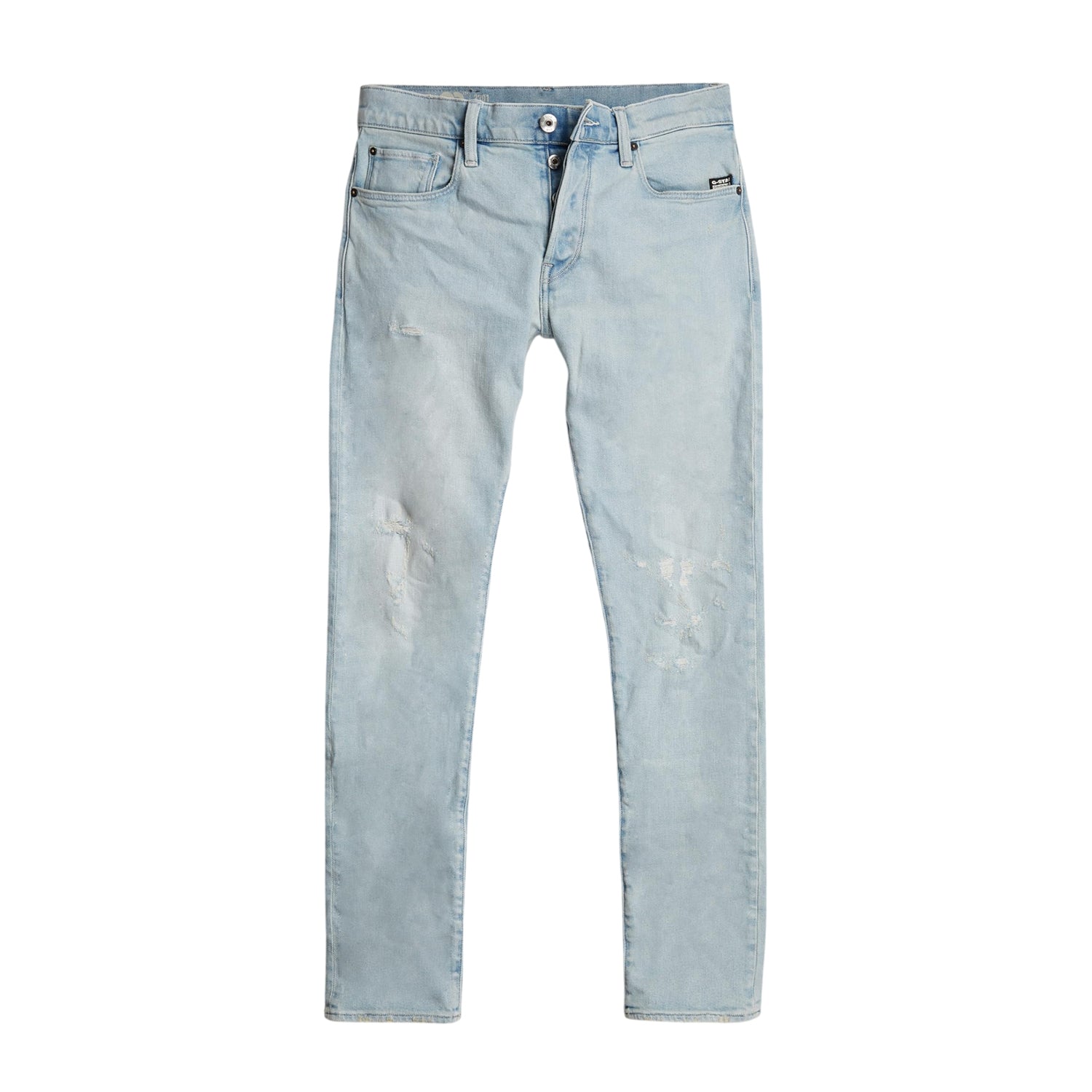 Light Black - Front - G-Star Mens 3301 Mid Rise Slim Jeans