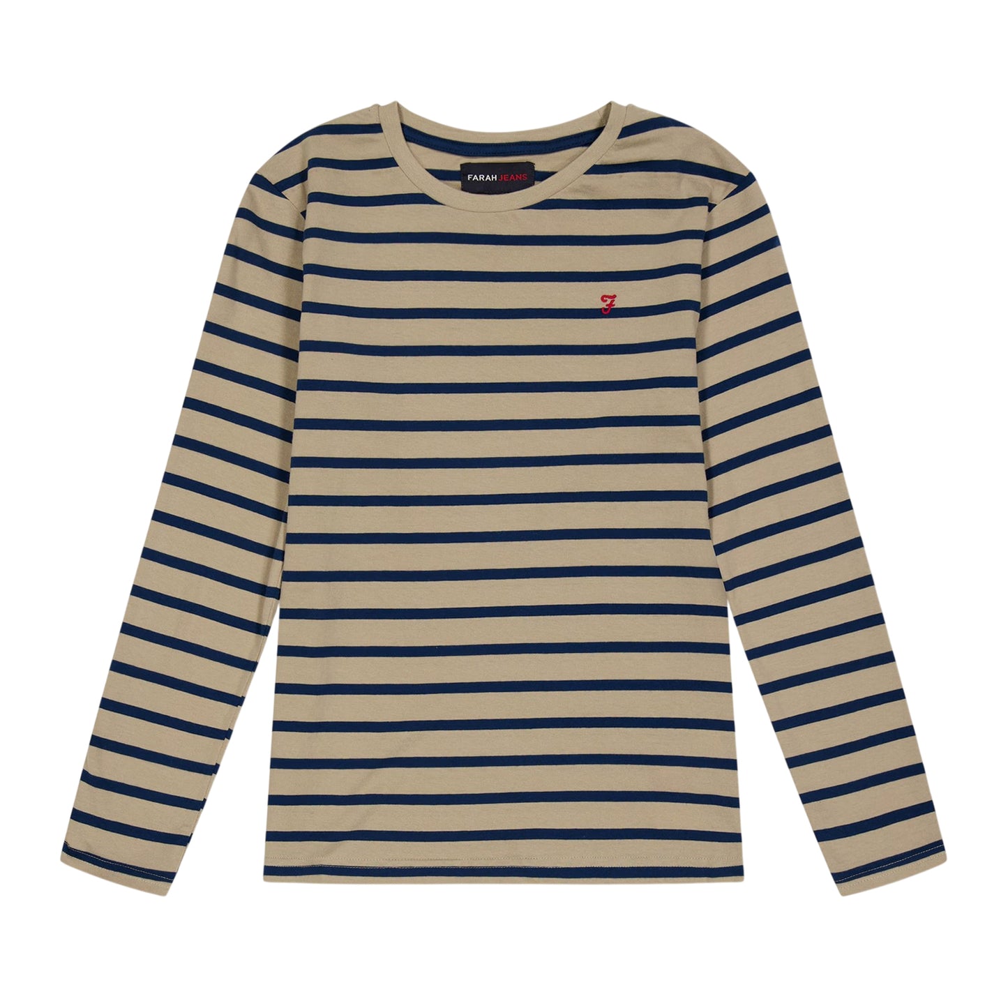 Light Brown-Black - Front - Farah Childrens-Kids Alport Stripe Long-Sleeved T-Shirt