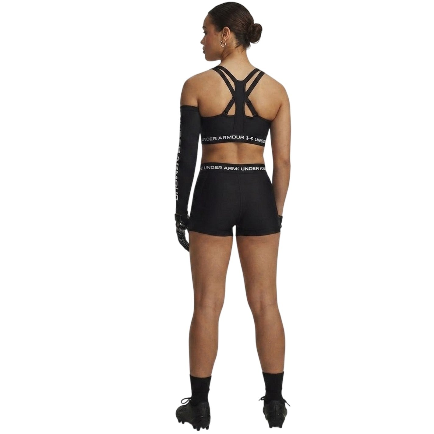 Black - Back - Under Armour Womens-Ladies HeatGear Shorts