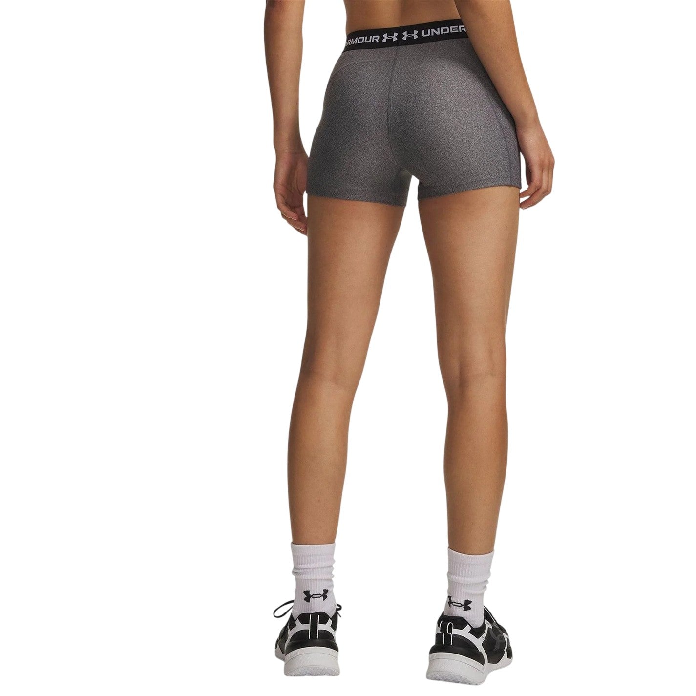 Charcoal-Black - Back - Under Armour Womens-Ladies HeatGear Shorts