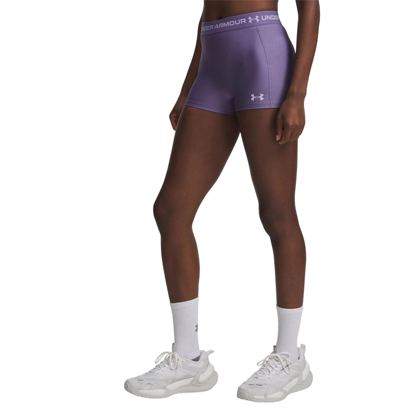 Purple - Front - Under Armour Womens-Ladies HeatGear Shorts