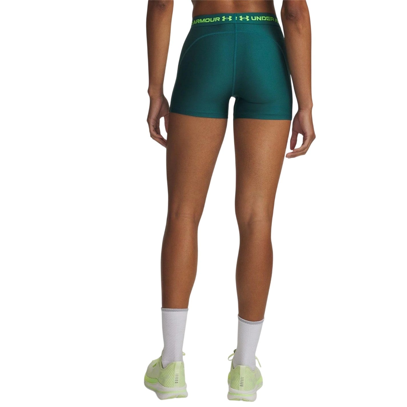Green-Heather Green - Back - Under Armour Womens-Ladies HeatGear Shorts