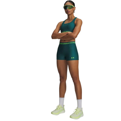 Green-Heather Green - Side - Under Armour Womens-Ladies HeatGear Shorts