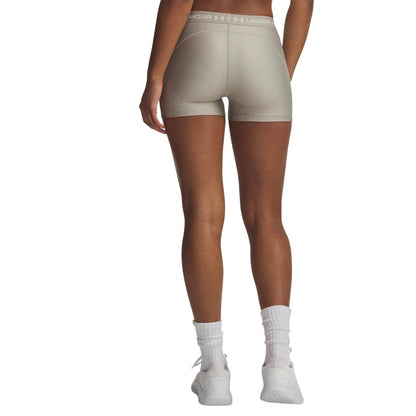 Taupe-White - Back - Under Armour Womens-Ladies HeatGear Shorts
