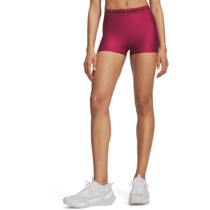 Claret - Front - Under Armour Womens-Ladies HeatGear Shorts
