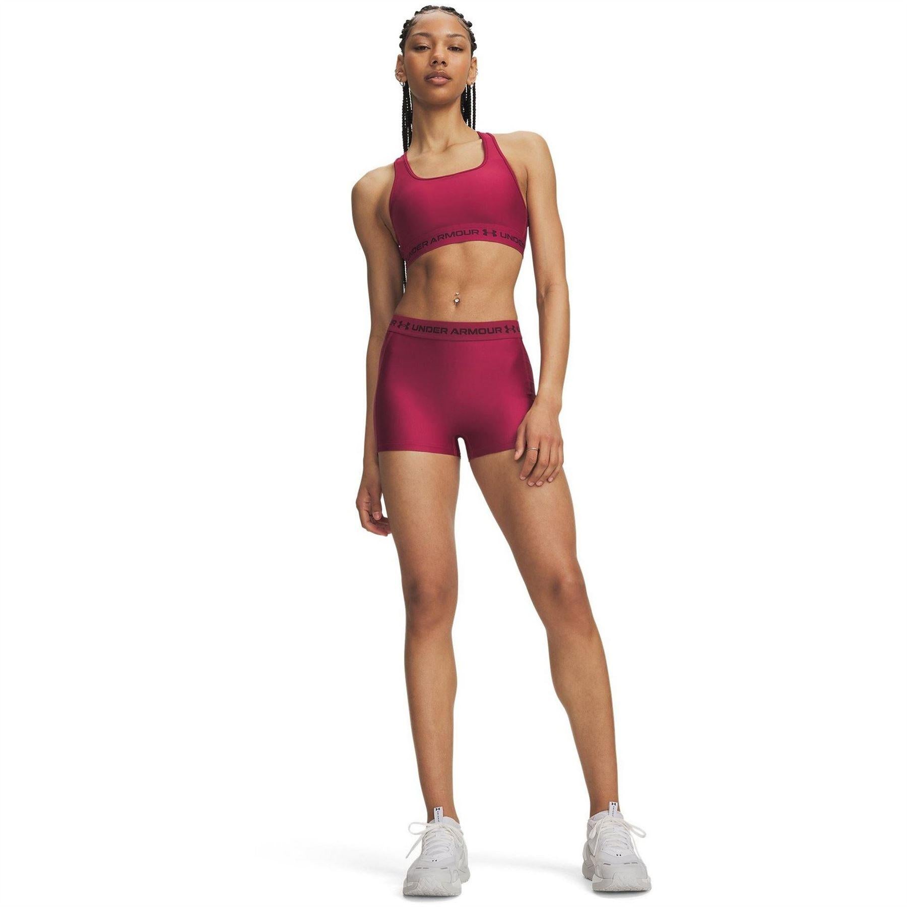 Claret - Side - Under Armour Womens-Ladies HeatGear Shorts