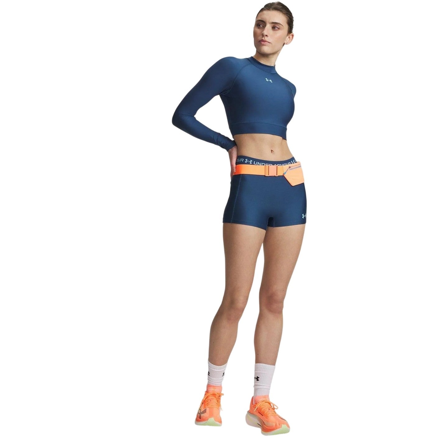 Blue-Blue Haze - Side - Under Armour Womens-Ladies HeatGear Shorts