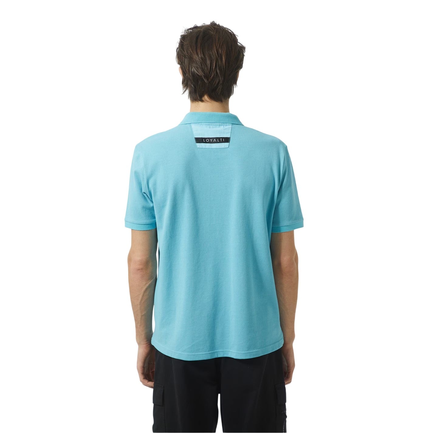 Blue - Back - Loyalti Mens Joe Micro Pique Golf Polo Shirt